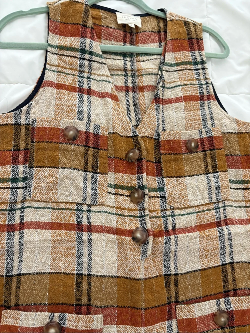 Sezane Zita Short Jumpsuit in Texan Jacquard